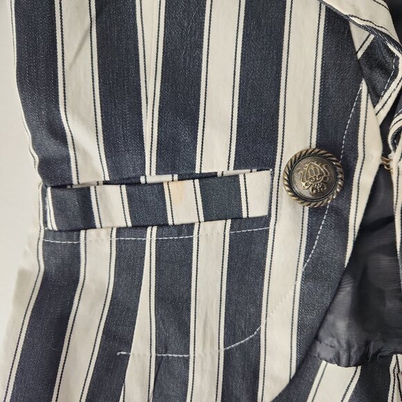 A'GACI black and white vertical striped blazer jacket size S Beetlejuice-style - Picture 9 of 10